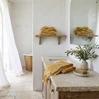 Waffle Hand Towel, Mustard