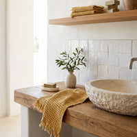 Waffle Hand Towel, Mustard