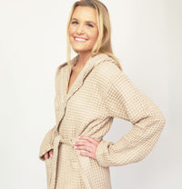 Organic Waffle Hooded Bathrobe