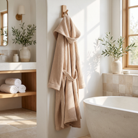 Natural Organic Waffle Hooded Bathrobe