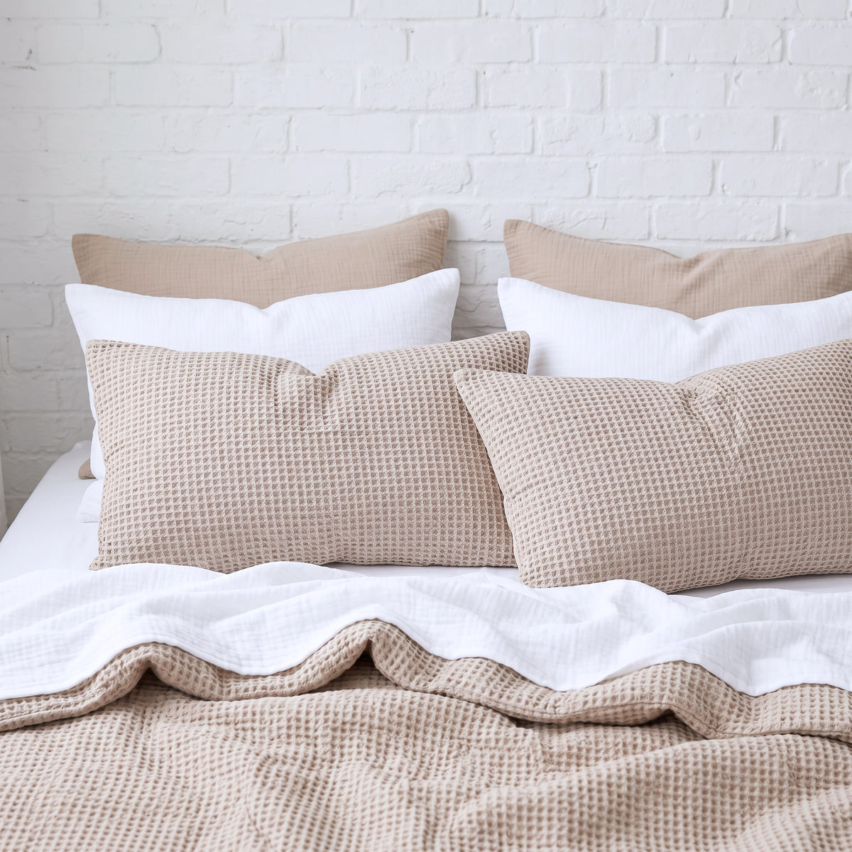 Organic Waffle Pillowcase Set of 2 in Various Colors