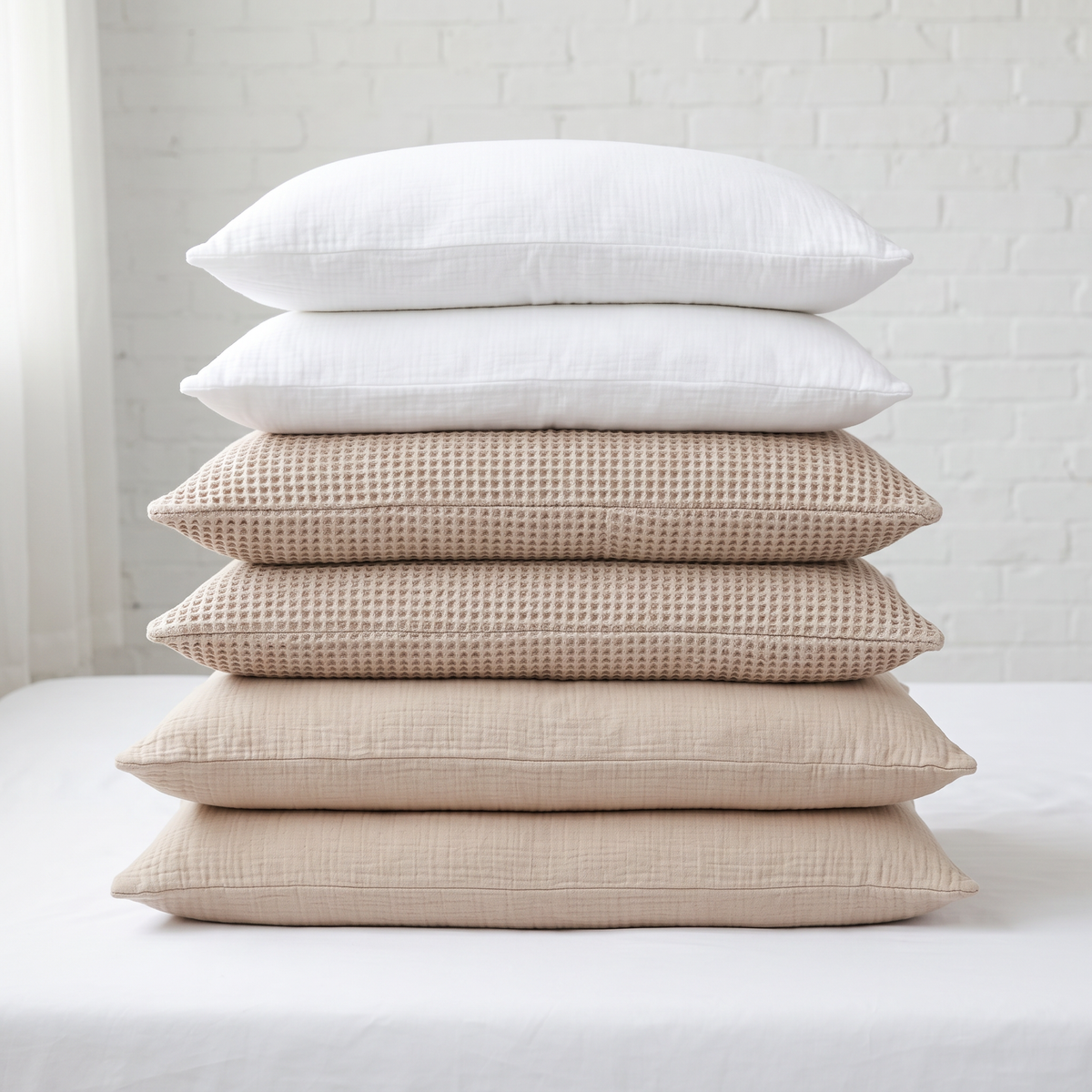 Organic Waffle Pillowcase Set of 2 in Various Colors