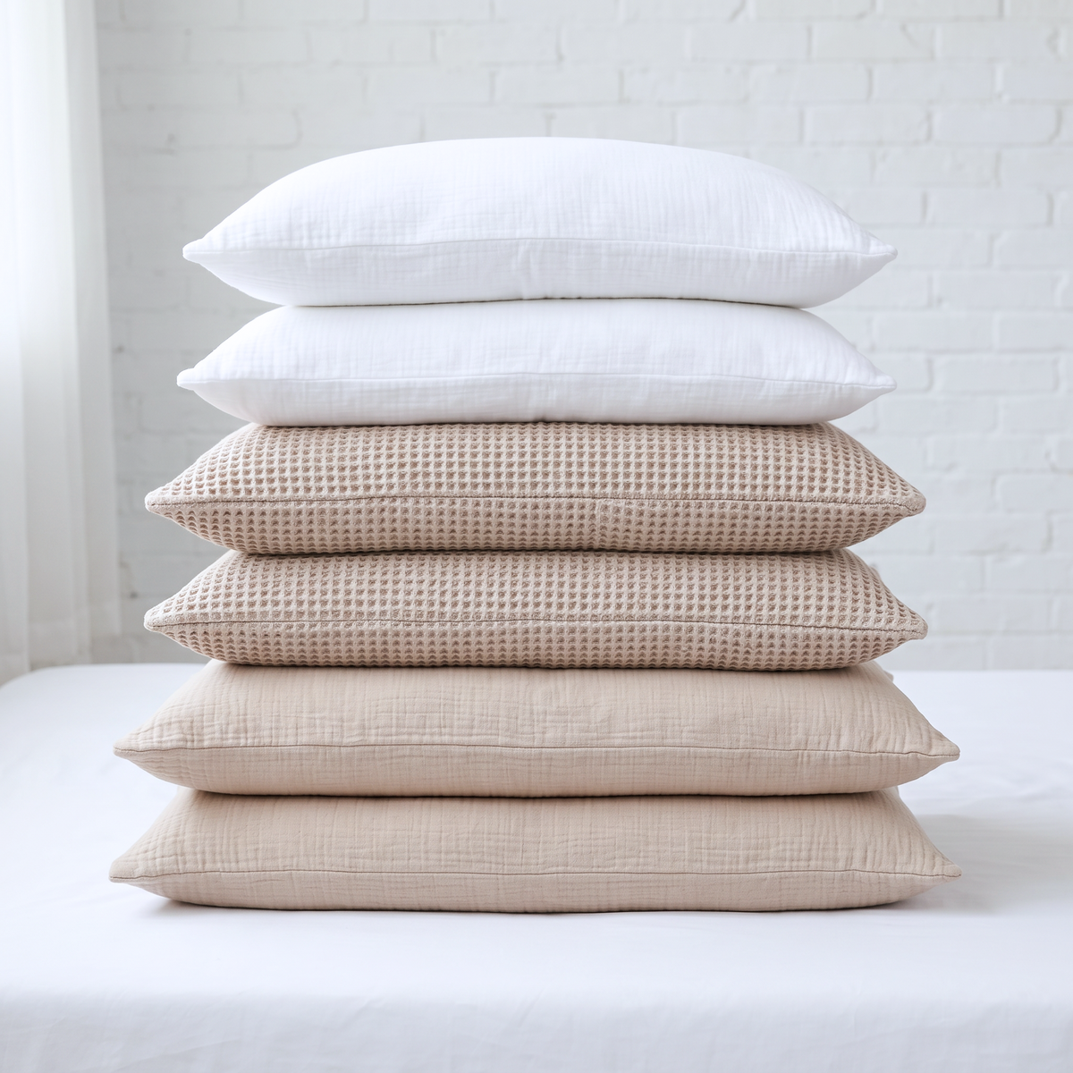Organic Waffle Pillowcase Set of 2 - Natural