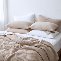 Natural Organic Waffle Duvet Cover - Double Sided