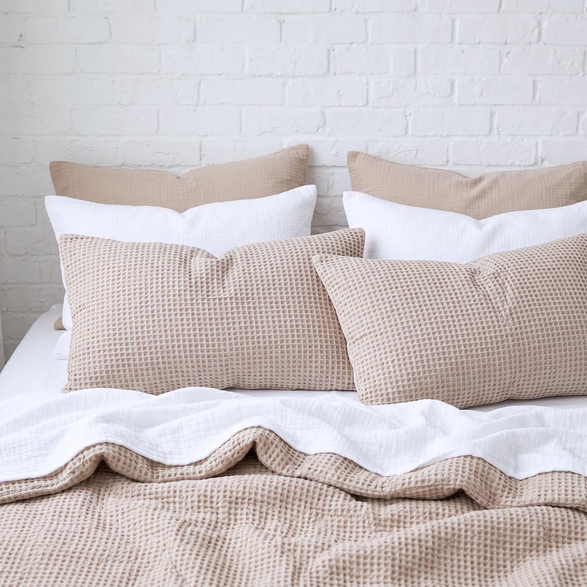 Organic Waffle Pillowcase Set of 2 - Natural