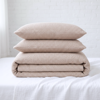 Natural Organic Waffle Duvet Cover - Double Sided