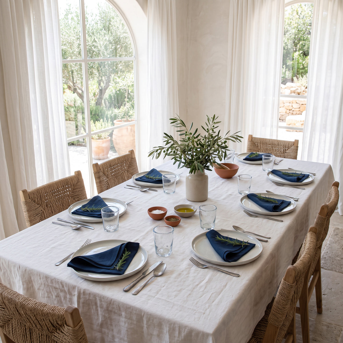 Navy Linen Napkin Set Of 4