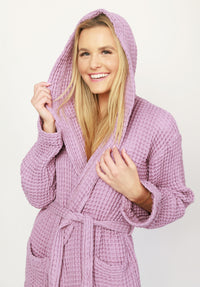 Organic Waffle Hooded Bathrobe