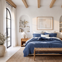 Royal Blue Airy Soft Organic Cotton Duvet Cover