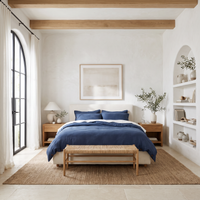 Royal Blue Airy Soft Organic Cotton Duvet Cover