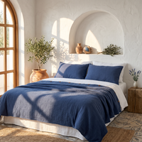 Royal Blue Airy Soft Organic Cotton Duvet Cover