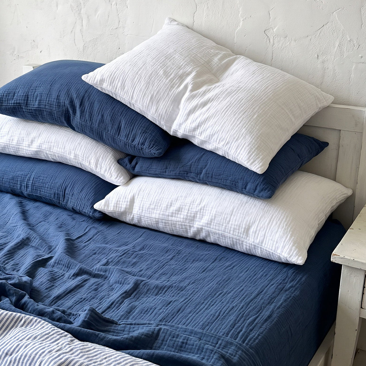 Organic Cotton Gauze Fitted Sheet – Royal Blue