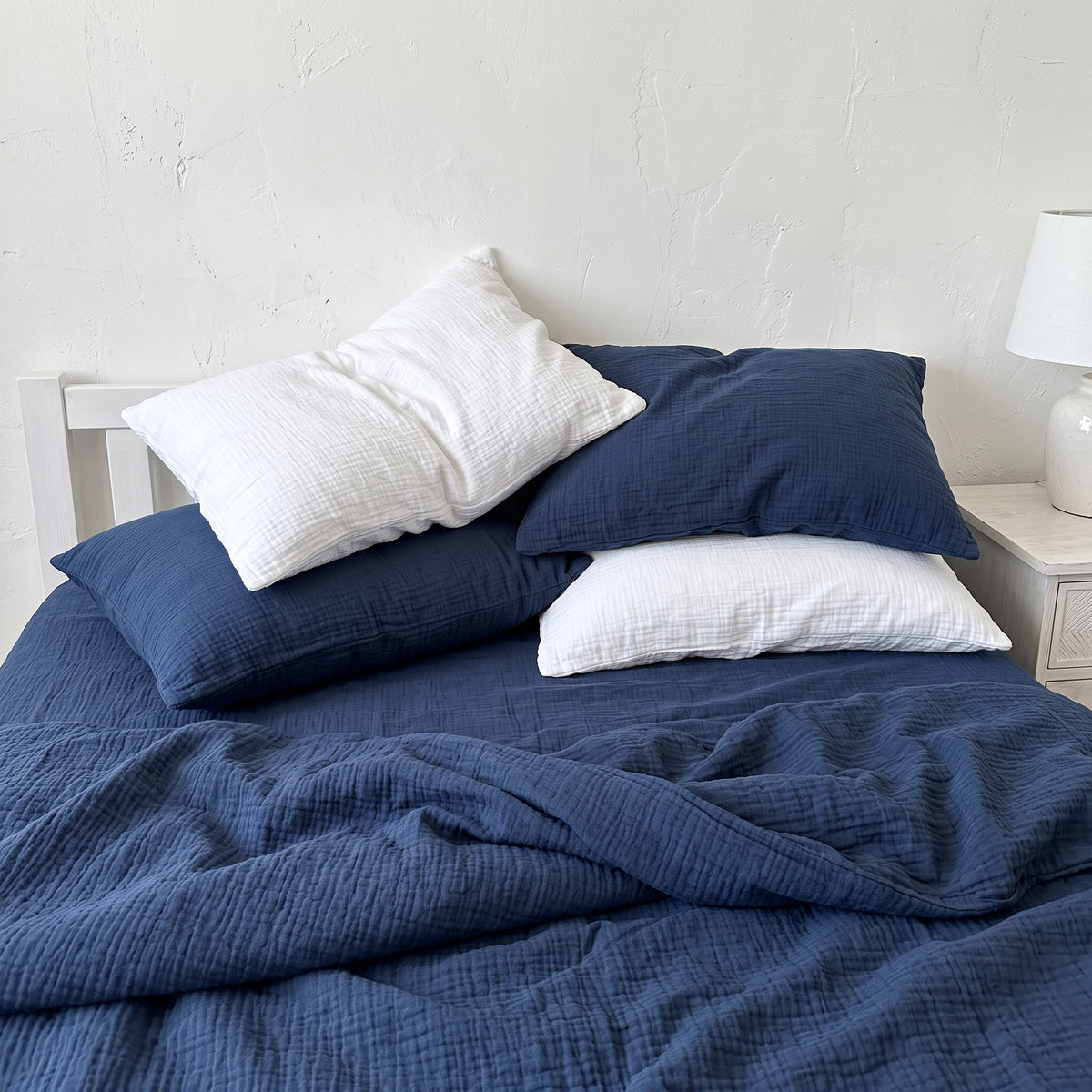 Organic Cotton Gauze Fitted Sheet – Royal Blue