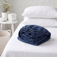 Organic Cotton Gauze Fitted Sheet – Royal Blue