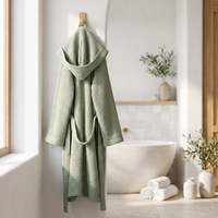 Sage Organic Waffle Hooded Bathrobe