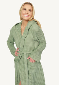 Organic Waffle Hooded Bathrobe