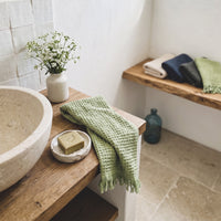 Waffle Hand Towel, Sage