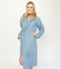 Organic Waffle Hooded Bathrobe