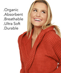 Organic Waffle Hooded Bathrobe