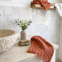 Waffle Hand Towel, Terracotta
