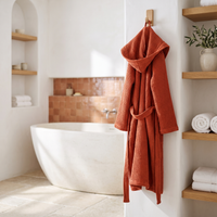 Terracotta Organic Waffle Hooded Bathrobe
