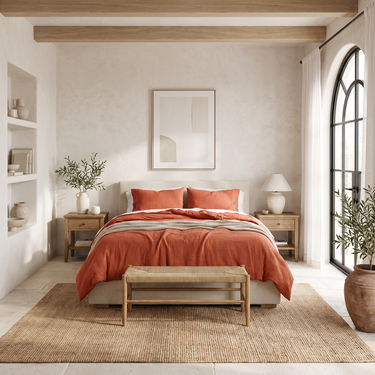 Cinnamon Airy Soft Organic Cotton Duvet Cover