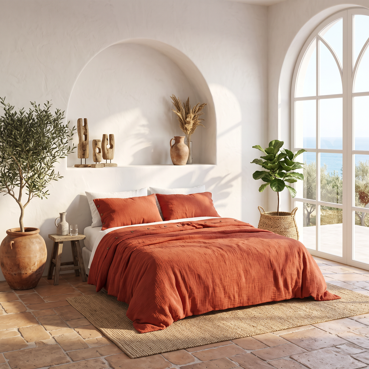 Cinnamon Airy Soft Organic Cotton Duvet Cover