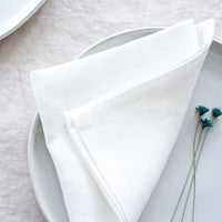 Soft White Linen Napkin Set of 4