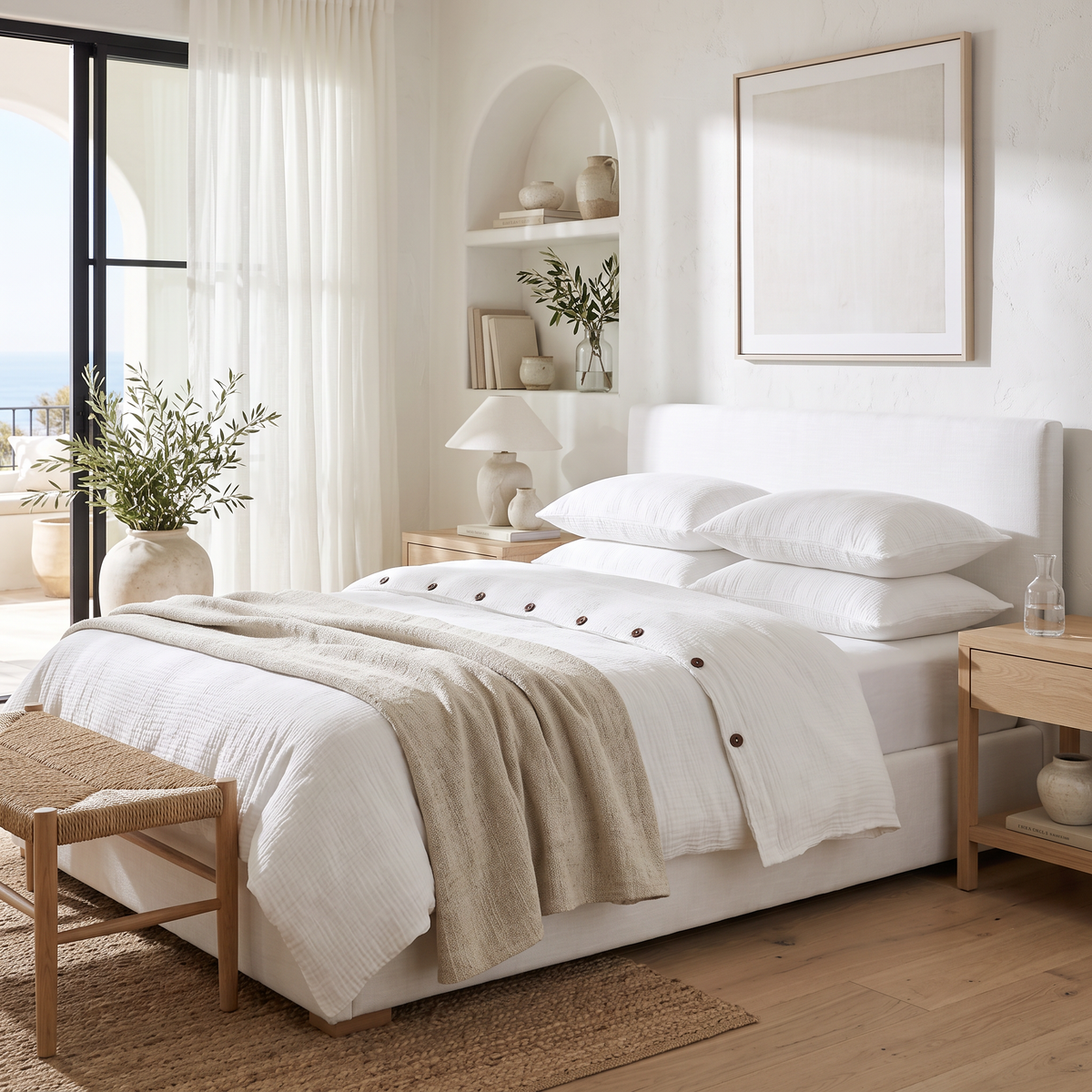 White Airy Soft Organic Cotton Duvet Cover