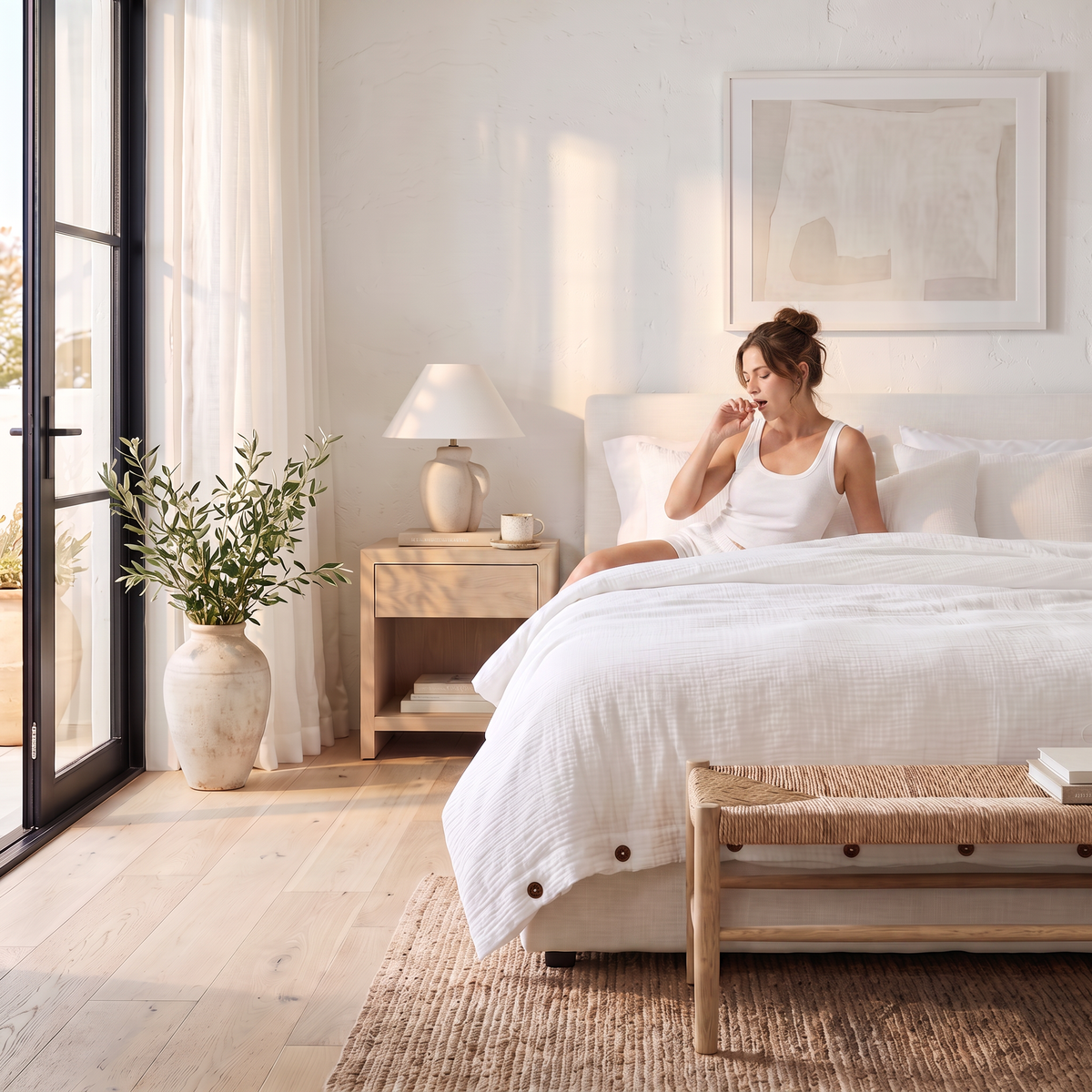White Airy Soft Organic Cotton Duvet Cover