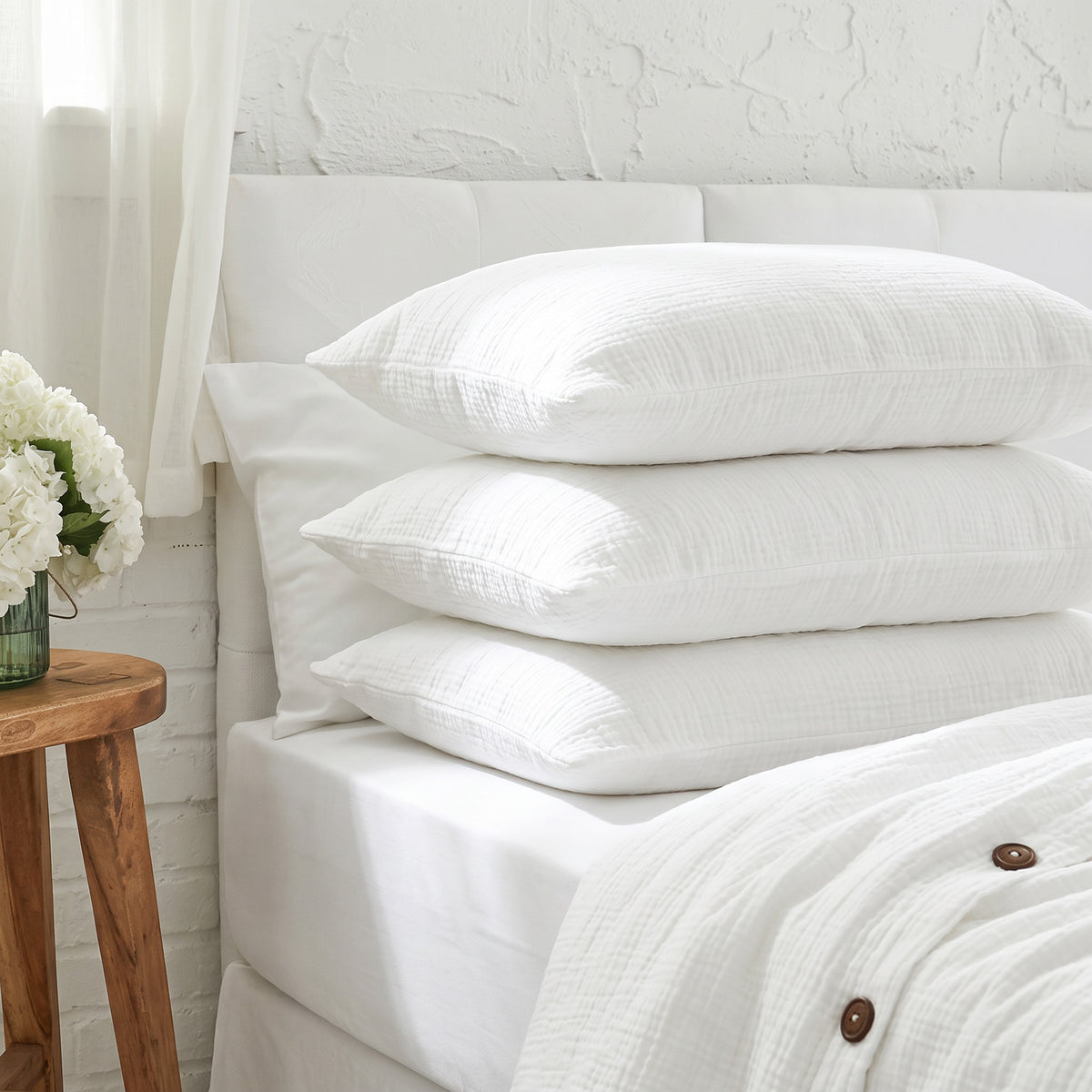 Organic Cotton Pillowcase Set of 2 - White