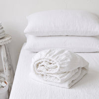 Organic Cotton Gauze Fitted Sheet – White