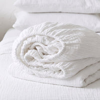 Organic Cotton Gauze Fitted Sheet – White