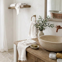 Waffle Hand Towel, White