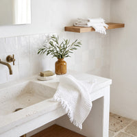 Waffle Hand Towel, White