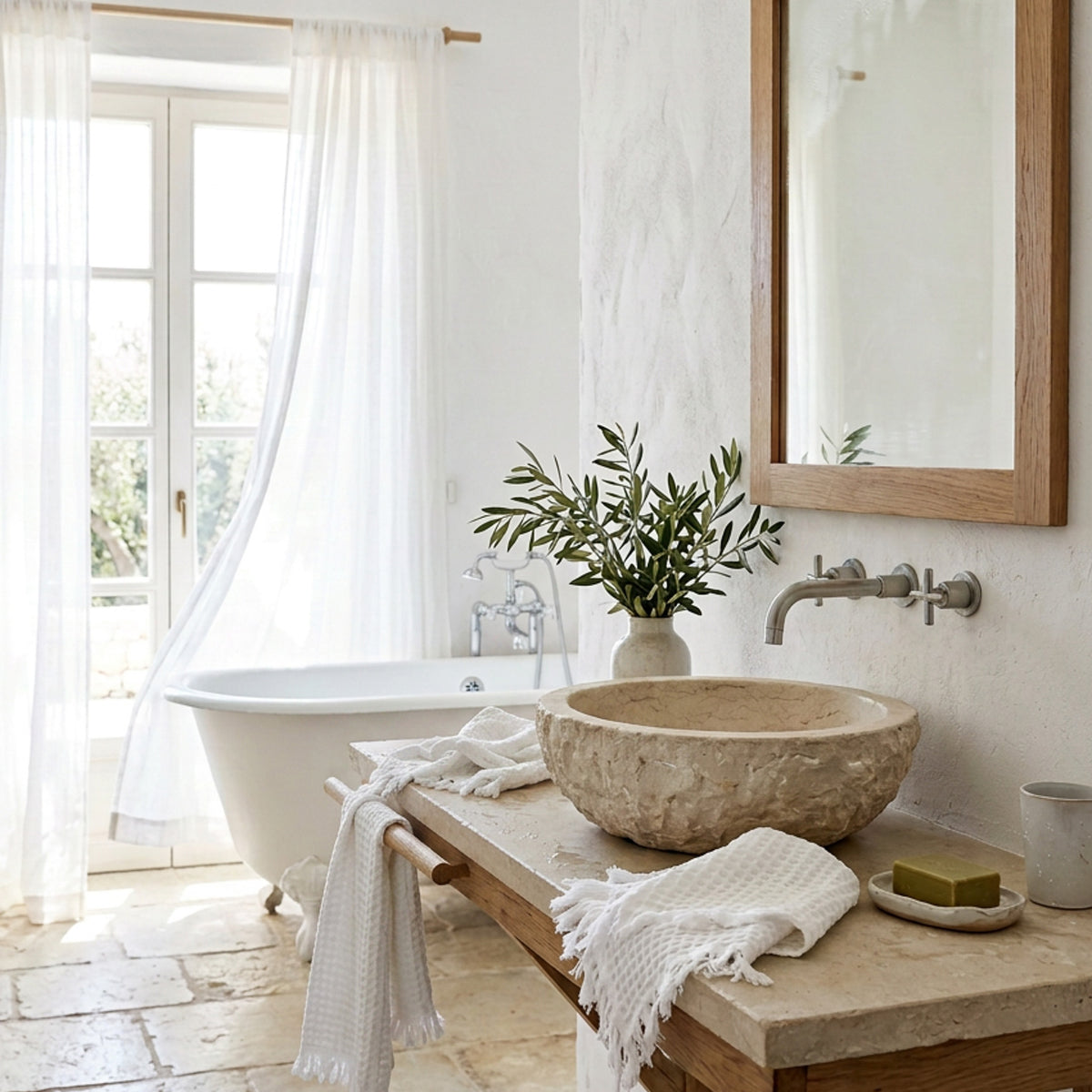 Waffle Hand Towel, White
