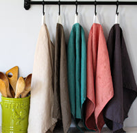Dusty Rose Linen Tea Towel