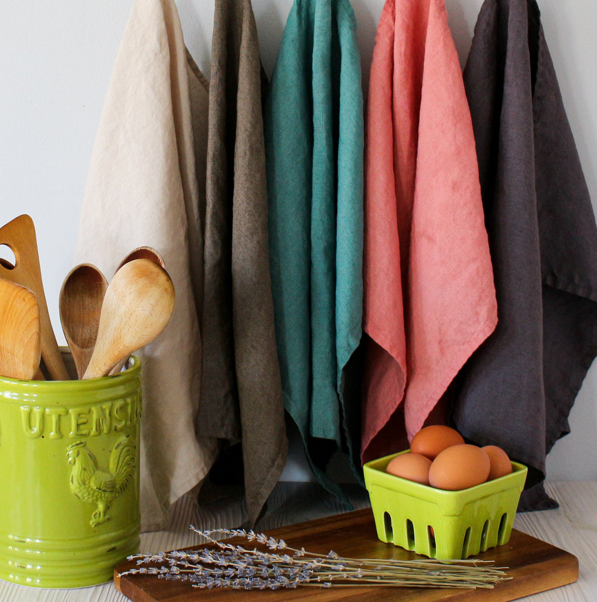 Denim Blue Linen Tea Towel