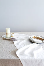 Off White Table Runner, 100% Linen