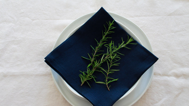 Navy Linen Napkins, Set of 4 or Single Napkin