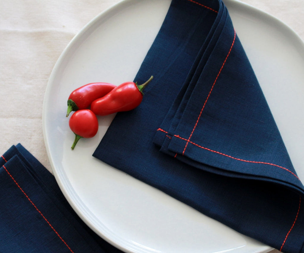 Navy linen napkins