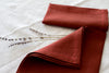Terracotta Linen Napkin Set with Red Stitch