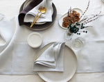 Light Bluish Gray Table Runner, 100% Linen