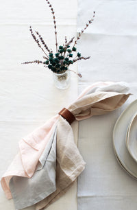 Oyster Gray Table Runner, Linen