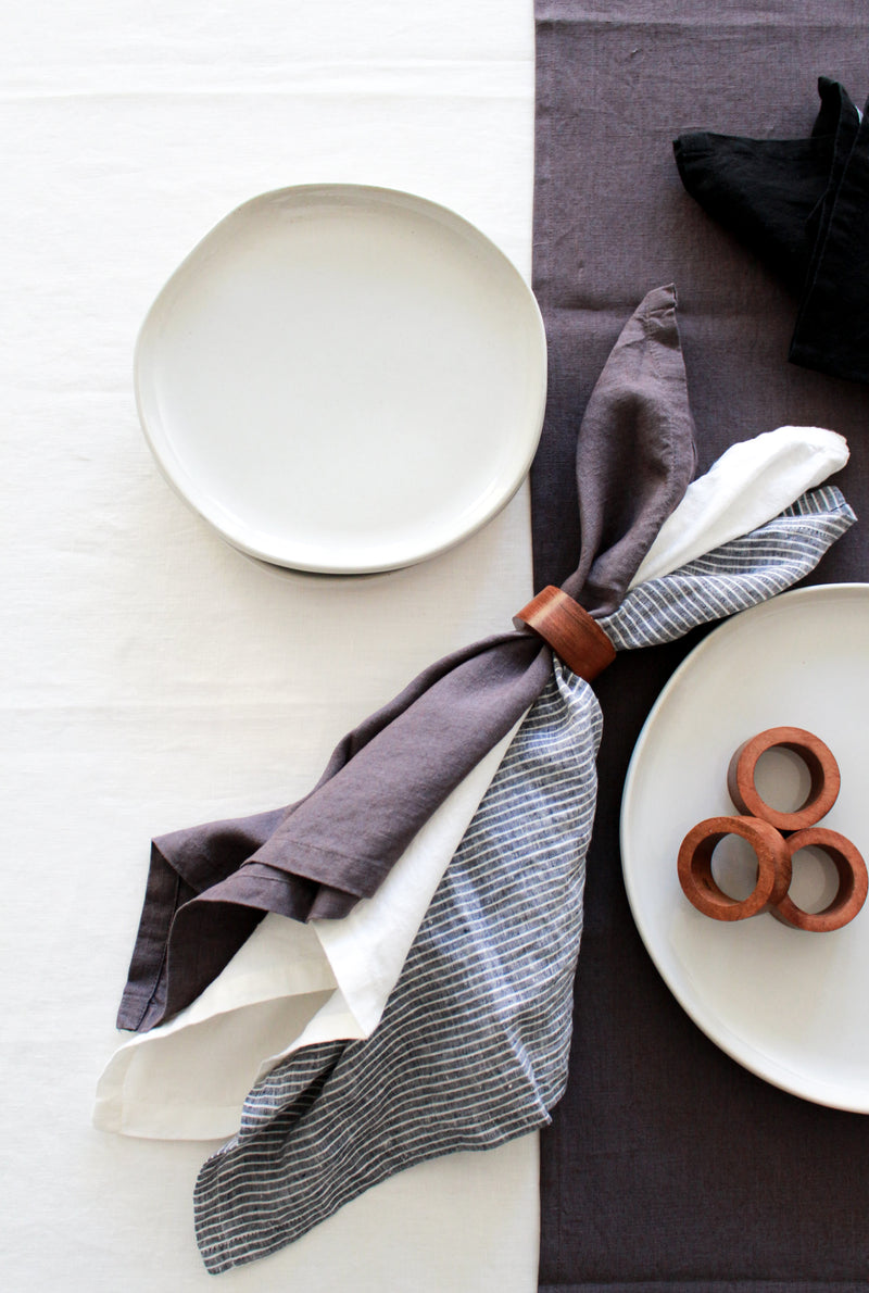 Smoke Gray Table Runner, 100% Linen