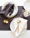Smoke Gray Table Runner, 100% Linen