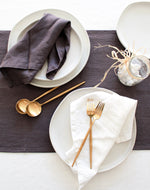 Smoke Gray Table Runner, Linen