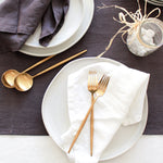 Smoke Gray Table Runner, 100% Linen