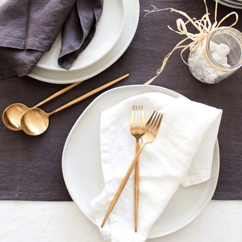 Smoke Gray Table Runner, 100% Linen