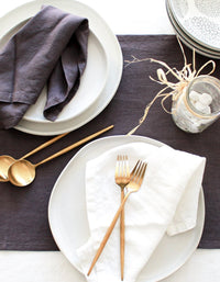 Smoke Gray Table Runner, Linen